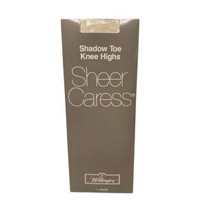 Worthington Sheer Caress Knee Highs Bone Queen Shadow Toe Hosiery New Everyday